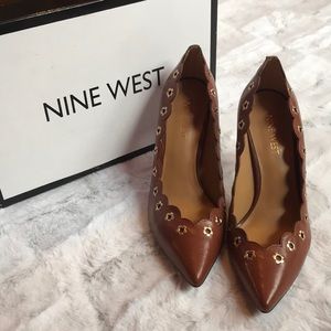 BNIB Nine West Floral Leather Heels